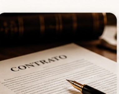 Contrato firmado sobre un escritorio